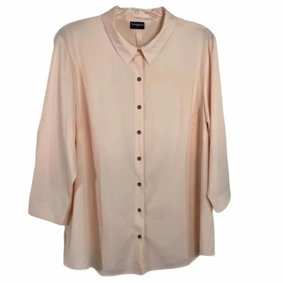 Symbidium 2X peach button‎ down tunic NWOT - Picture 1 of 5